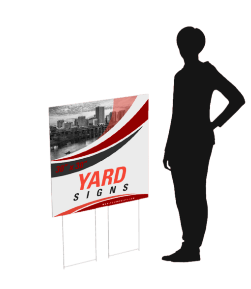 fluted plastic yard sign with step stake