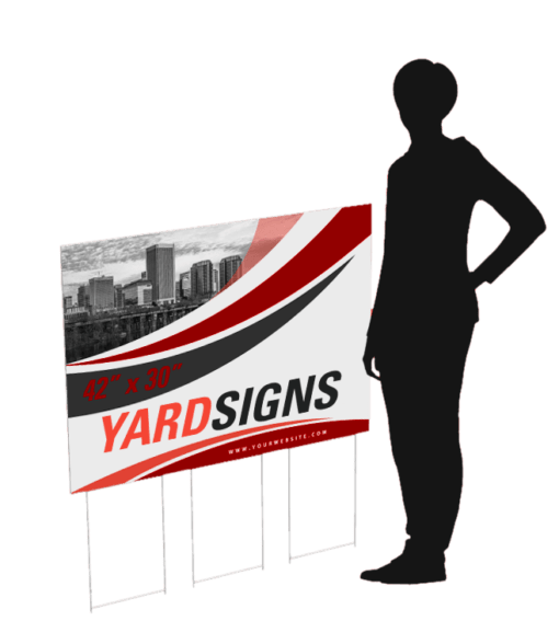 large size option for fluted plastic yard sign with step stake