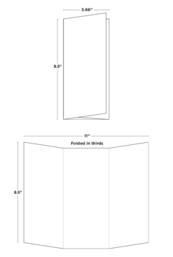 Custom tri-fold brochure measurements