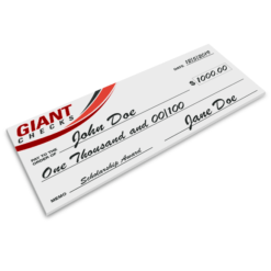 Giant check custom printed on foamcore, RVA Virginia