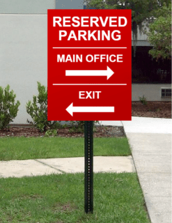 Custom printed aluminum sign - rectangular cut for road signs and parking lots