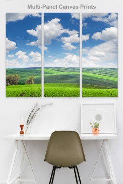 Canvas gallery wrap, multi-panel wall mounted prints