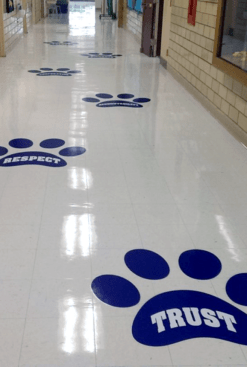 indoor laminated floor decals for school signage Richmond