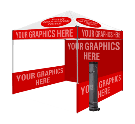 graphic EZ up pop-up tent and canopy for outdoor events