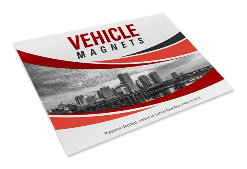 Large custom display magnets for company vehicle