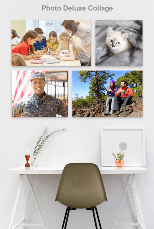 Photo deluxe, wall mounted gloss photo collage