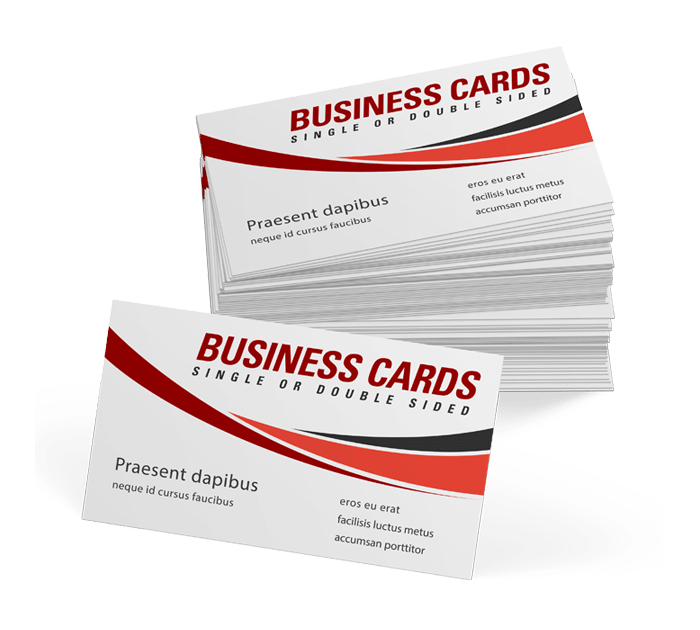 Single or double sided business cards on cardstock