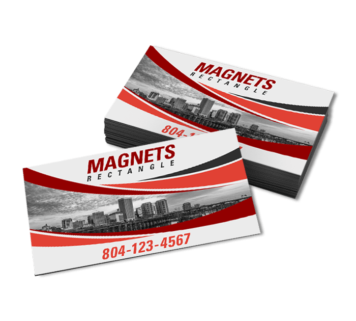Small, rectangular custom printed magnets for business promotion in Richmond, RVA