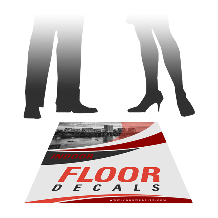 Indoor laminated floor decals custom printed in Richmond, RVA