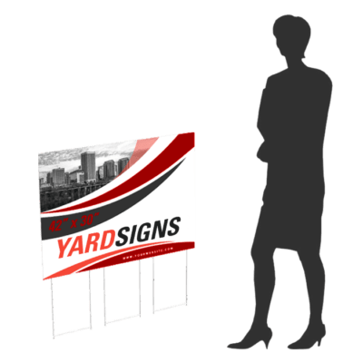 custom printed lawn and yard signs with step stakes