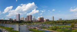 panoramic richmond virginia photo with james river in the foreground