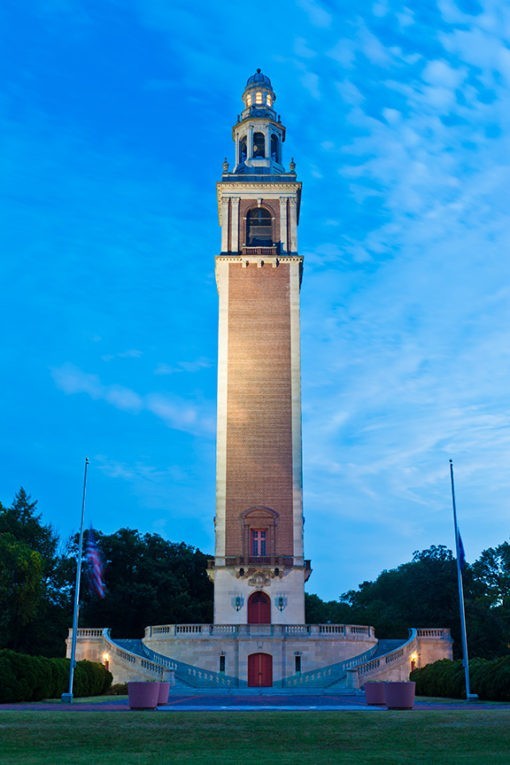 virginia war memorial carillon in richmond in the evening