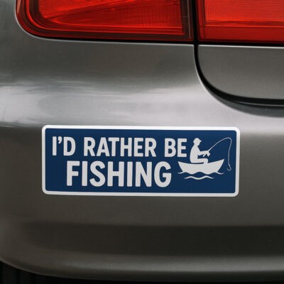 i'd rather be fishing bumper sticker